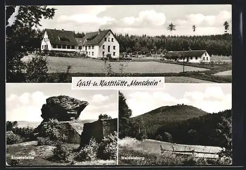 AK Wolfhagen, Gast- u. Raststätte Monschein, Rauensteine, Weidelsburg