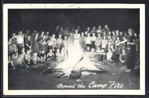 AK Willow Springs /Ill., Around the Campfire, Sokol Town of Lake Camp