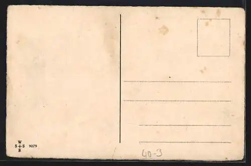 AK Junge pinkelt über eine Mauer auf Enten