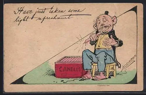 Künstler-AK Have just taken some light refreshment