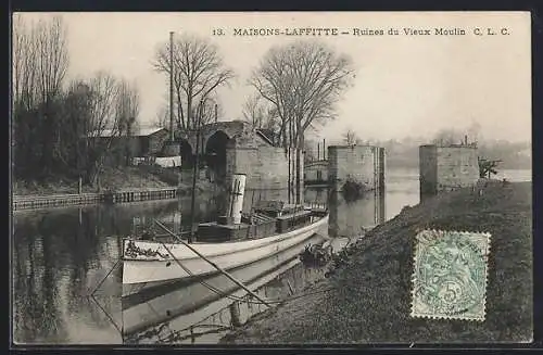 AK Maisons-Laffitte, Ruines du Vieux Moulin C. L. C.