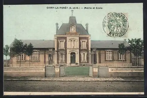 AK Civry-la-Foret, Mairie et Ecole