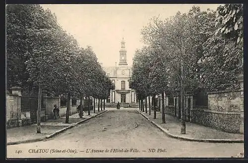 AK Chatou /Seine-et-Oise, L`Avenue de l`Hotel-de-Ville