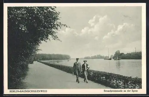 AK Berlin-Baumschulenweg, Strandpromenade an der Spree