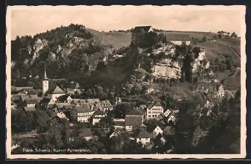 AK Pottenstein /Fränk. Schweiz, Ortsansicht aus der Vogelschau