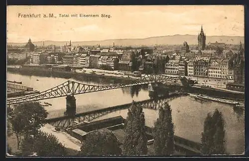 AK Alt-Frankfurt, Gesamtansicht mit neuem Eisernen Steg
