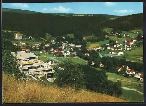 AK Warmensteinach /Fichtelgebirge, Gesamtansicht mit Panorama-Hotel aus der Vogelschau