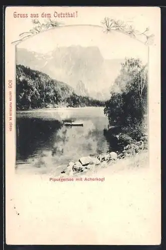 AK Oetz im Oetzthal, Pipurgersee, Uferpartie mit Acherkogl