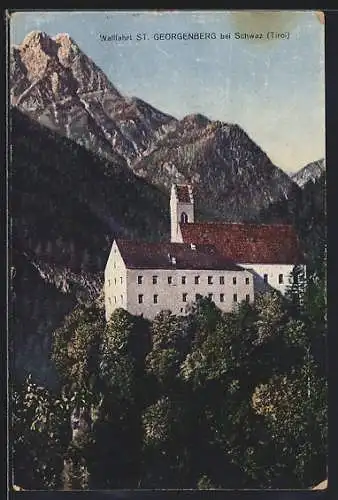 AK Stans /Tirol, St. Georgenberg bei Schwaz, Wallfahrt in den Bergen