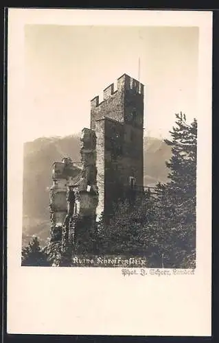 AK Stanz bei Landeck, Blick auf die Ruine Schroffenstein