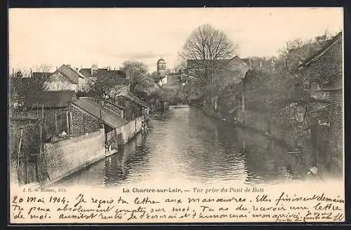 AK La Chartre-sur-Loir, Vue prise du Pont de Bois