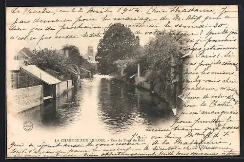 AK La Chartre-sur-le-Loir, Vue du Pont de Bois