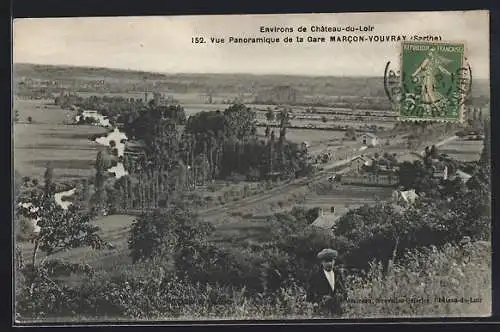 AK Marcon-Vouvray /Sarthe, Vue Panoramique de la Gare