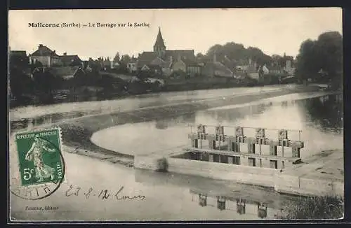 AK Malicorne /Sarthe, Le Barrage sur la Sarthe