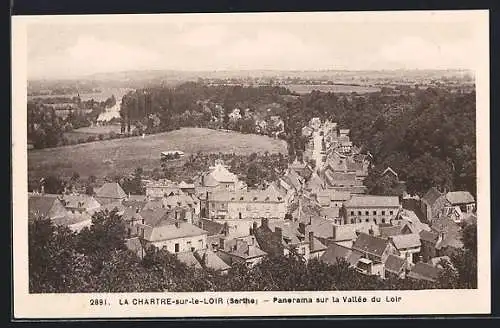 AK La Chartre-sur-le-Loir, Panorama sur la Vallée du Loir