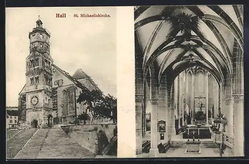AK Hall, St. Michaeliskirche mit Innerem