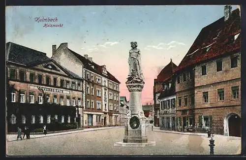 AK Kulmbach, an der Gedenksäule auf dem Holzmarkt