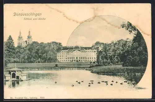 AK Donaueschingen, Schloss und Kirche