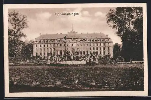 AK Donaueschingen, Blick zum Schloss