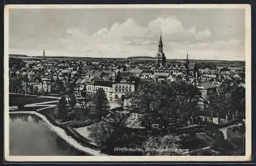 AK Wolfenbüttel, Blick vom Wasserturm auf den Ort