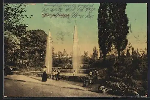 AK Erfurt, Brunnen im Stadtpark