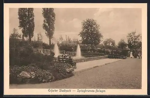 AK Erfurt, Springbrunnen-Anlagen im Stadtpark