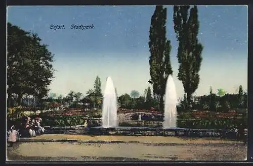 AK Erfurt, Wasserfontänen im Stadtpark