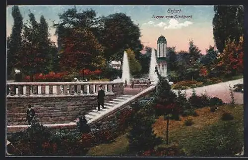 AK Erfurt, Treppe zum Stadtpark