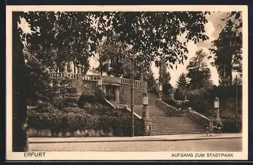 AK Erfurt, Aufgang zum Stadtpark