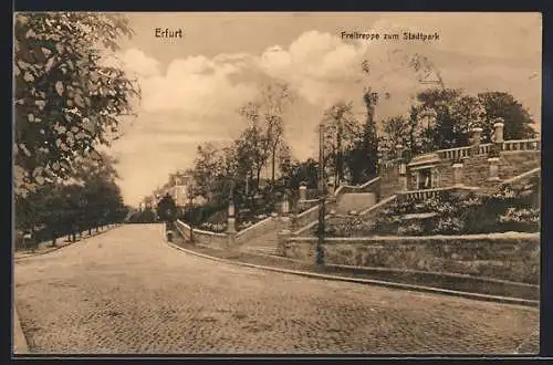 AK Erfurt, Freitreppe zum Stadtpark