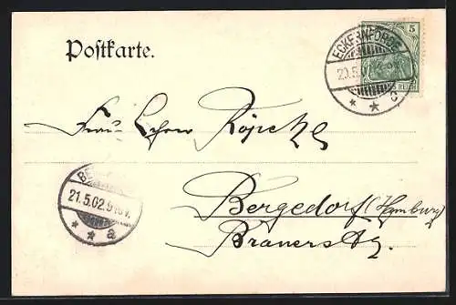 AK Eckernförde, Strand, Im Hintergrund Segelschiff