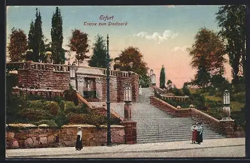 AK Erfurt, Treppe zum Stadtpark