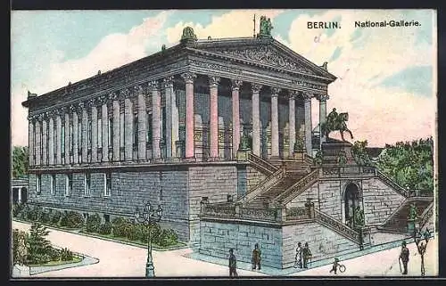 Lithographie Berlin, Ansicht der National-Gallerie
