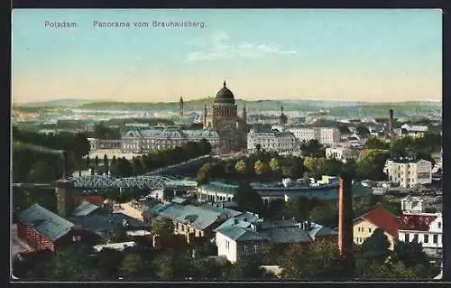 AK Potsdam, Panorama vom Brauhausberg aus