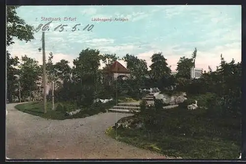 AK Erfurt, Laubengang-Anlagen im Stadtpark