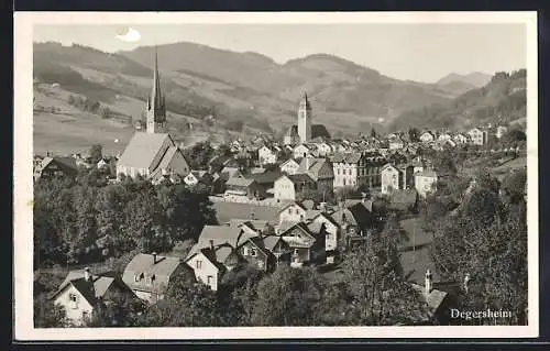 AK Degersheim, Ortspanorama mit Kirche