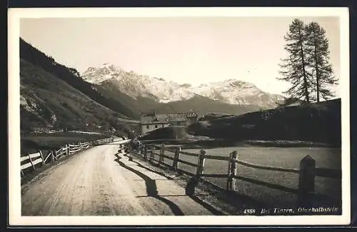 AK Tinzen, Oberhalbstein, Landstrasse mit Bergen