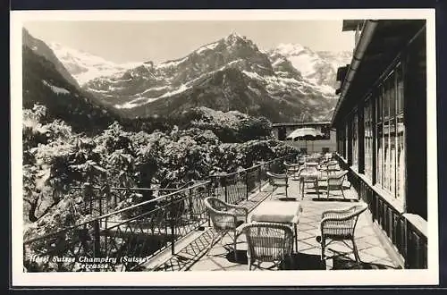 AK Champéry, Hôtel Suisse, Terrasse