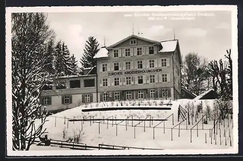 AK Urnäsch, Zürcher Kindererholungsheim auf dem Rosenhügel im Schnee