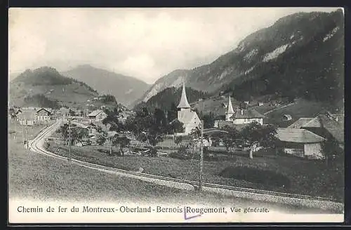 AK Rougemont, Chemin de fer du Montreux-Oberland-Bernois, Vue générale
