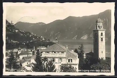 AK Lugano, Hotel Adler visto dalla Stazione