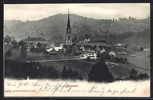 AK Hundwil, Ortsansicht mit Kirche