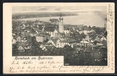 AK Rorschach am Bodensee, Teilansicht mit Kirche