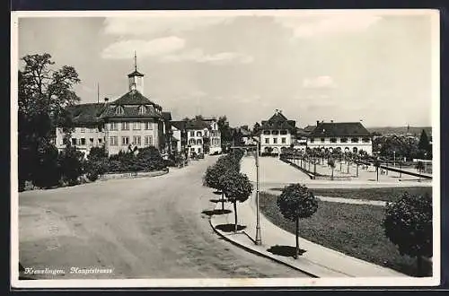 AK Kreuzlingen, Hauptstrasse mit Bäumen