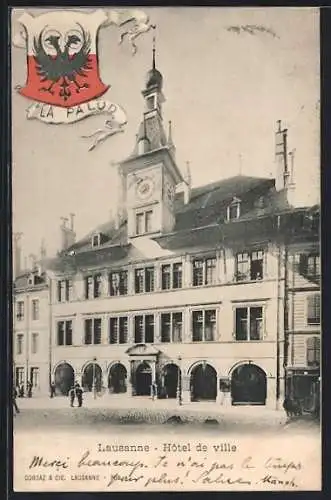 AK Lausanne, Hotel de Ville, La Palud, Wappen