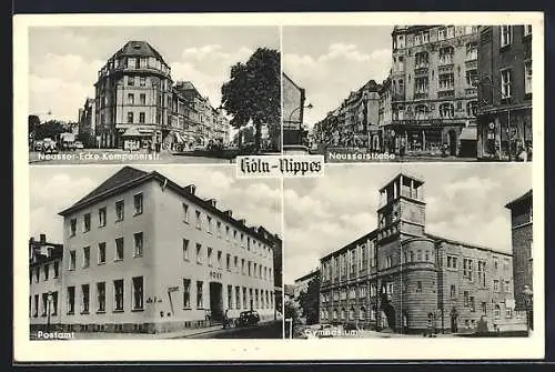 AK Köln-Nippes, Neusserstrasse, Post, Gymnasium