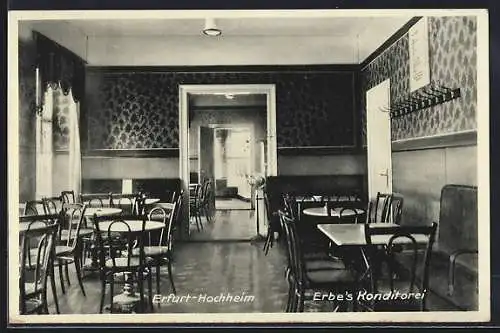 AK Erfurt-Hochheim, Cafe-Konditorei Erbe, Innenansicht