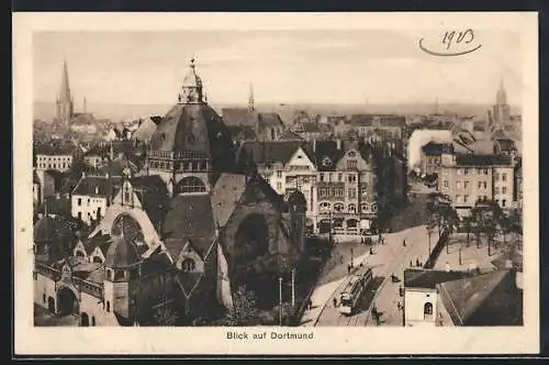 AK Dortmund, Synagoge und Strassenbahn