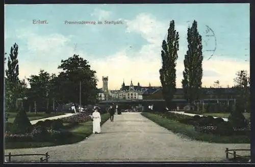 AK Erfurt, Promenadenweg im Stadtpark