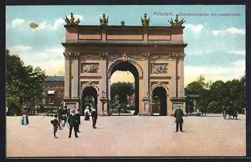 AK Potsdam, Brandenburgertor mit Louisenplatz